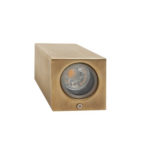 Moderne buitenlamp wandlamp Geo Down gemaakt van RVS en afwerkt in messing kleur