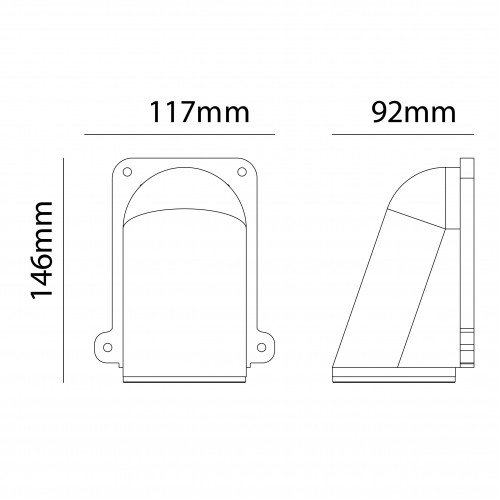 applique extérieure en aluminium noir avec des formes rondes et un design moderne