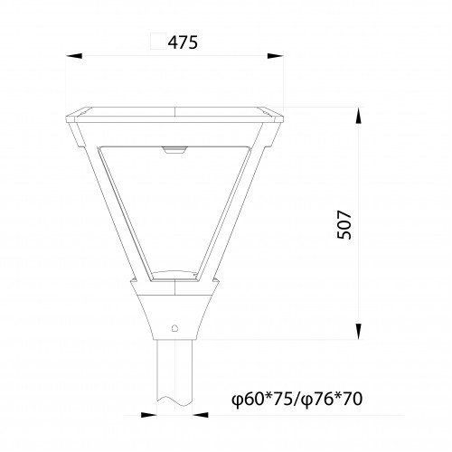 Chapeau de lanterne solaire carré noir avec module LED