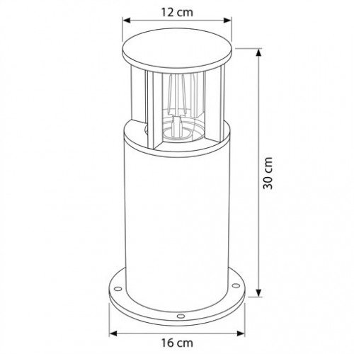 Lampe de jardin ronde robuste en acier corten marron, raccord E27