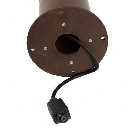 Lampe de jardin ronde robuste en acier corten marron, raccord E27