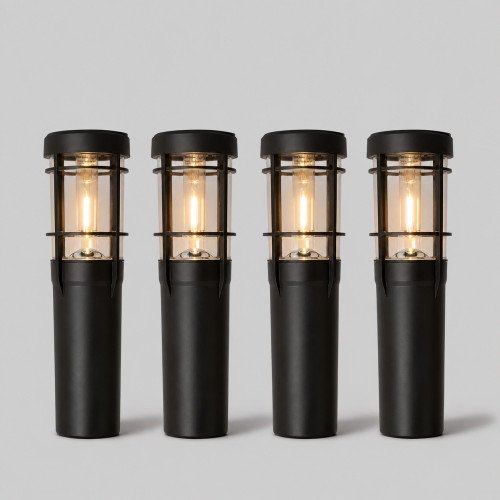 Torche noire sur l'énergie solaire, éclairage d'ambiance extérieur, LED solaire noir, lampe d'extérieur solaire Nostalux
