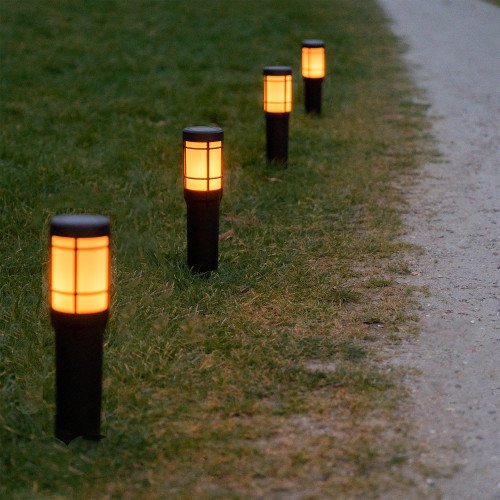 Torche noire sur l'énergie solaire, éclairage d'ambiance extérieur, LED solaire noir, lampe d'extérieur solaire Nostalux