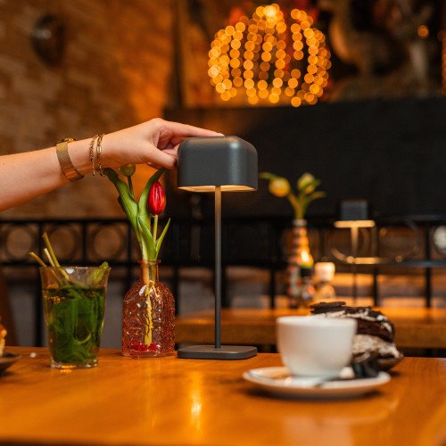 Lampe de table anthracite en aluminium moderne pour l'intérieur et l'extérieur