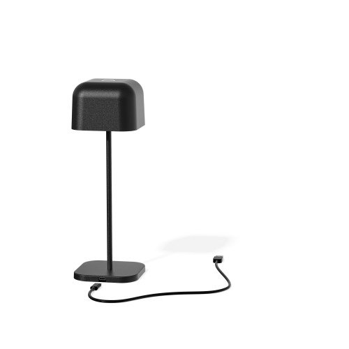 Lampe de table noire en aluminium moderne pour l'intérieur et l'extérieur
