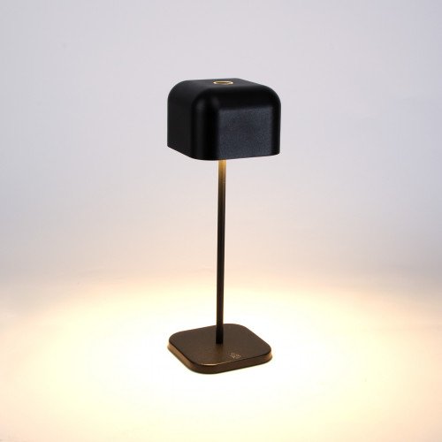 Lampe de table noire en aluminium moderne pour l'intérieur et l'extérieur