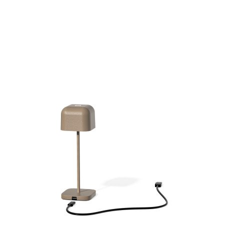 Lampe à poser compacte beige en aluminium moderne pour l'intérieur et l'extérieur