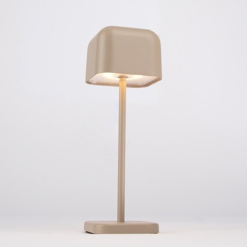 Lampe à poser compacte beige en aluminium moderne pour l'intérieur et l'extérieur