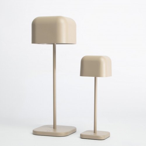 Lampe à poser compacte beige en aluminium moderne pour l'intérieur et l'extérieur