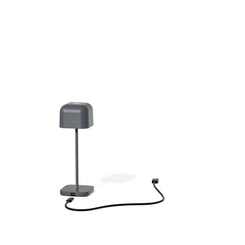 Lampe de table compacte anthracite en aluminium moderne pour l'intérieur et l'extérieur