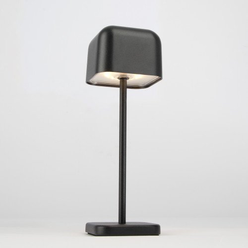 Lampe à poser compacte noire en aluminium moderne pour l'intérieur et l'extérieur