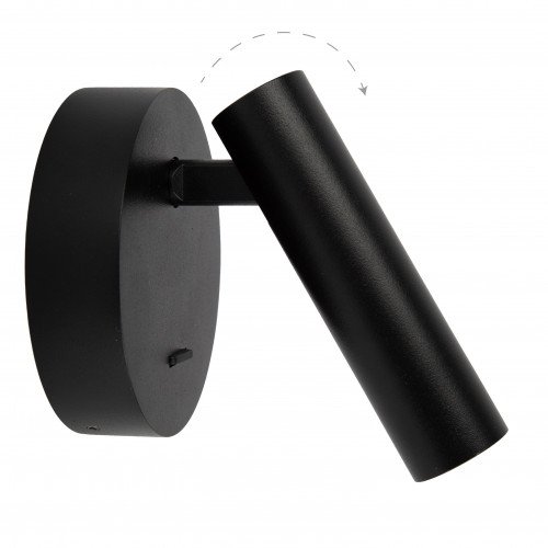 Spot mural noir aluminium directionnel USB