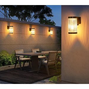 Ensemble de 6 appliques murales modernes solaires, modèle rond