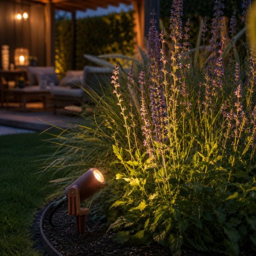 Spot de sol corten compact LED-Spike GU10 PAR11