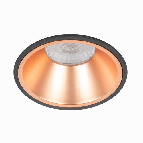 Spot encastré noir Ivar anneau cuivre LED dimmable