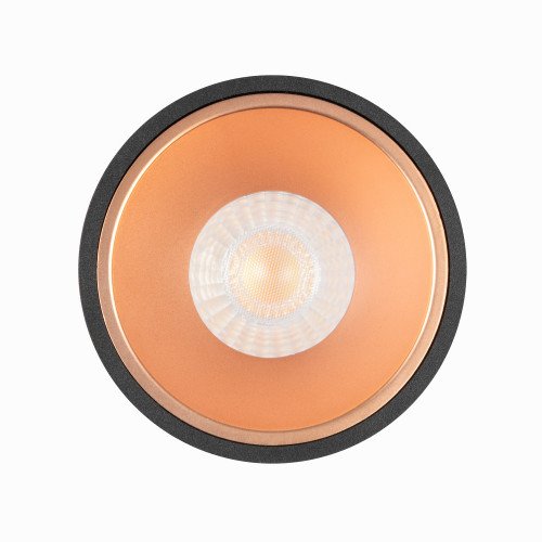 Spot encastré noir Ivar anneau cuivre LED dimmable