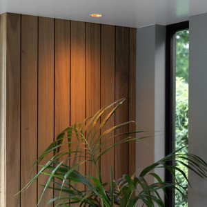 Spot encastré blanc Ivar anneau cuivre LED dimmable