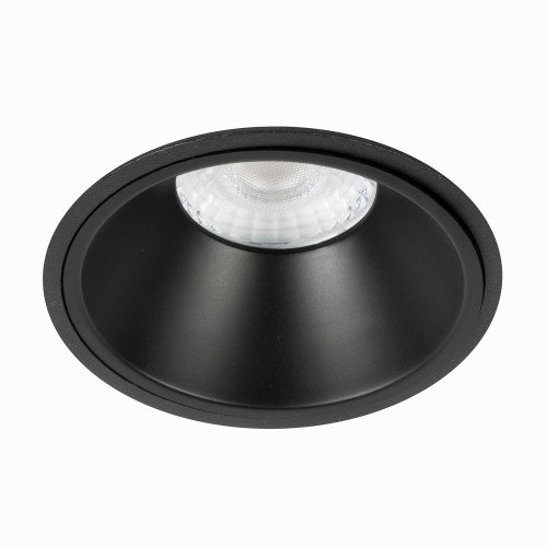 Spot encastré rond plafond Ivar noir dimmable 90mm