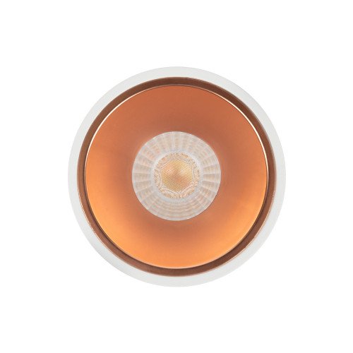 Spot encastré blanc Ivar anneau cuivre LED dimmable