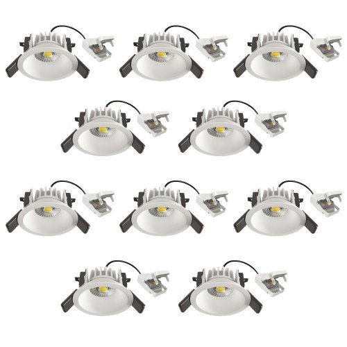 Spot encastré rond plafond Ivar blanc dimmable 90mm