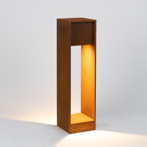 Lampe de jardin en acier Corten – forme carrée – moderne – GU10