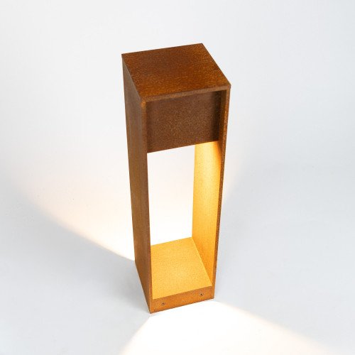 Lampe de jardin en acier Corten – forme carrée – moderne – GU10