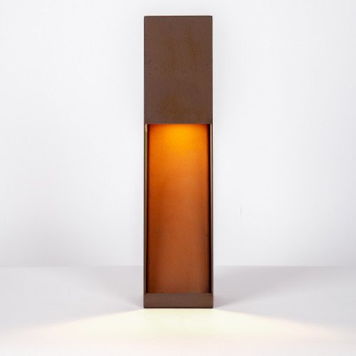 Lampe de jardin – acier Corten – carrée – moderne – GU10