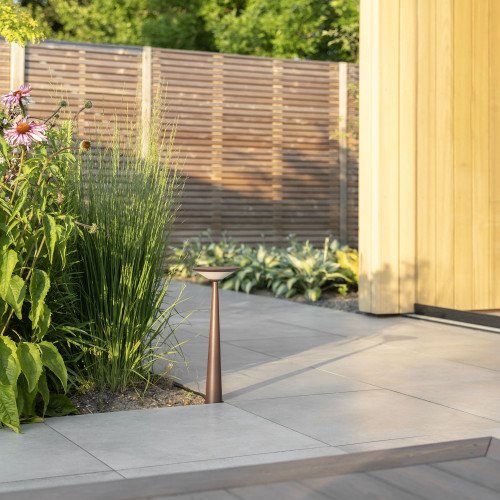 Lampe extérieure Elin jardin corten aluminium moderne