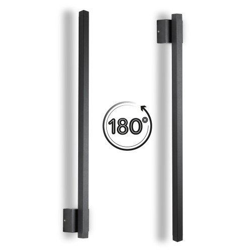 Applique murale verticale Bar noire aluminium moderne