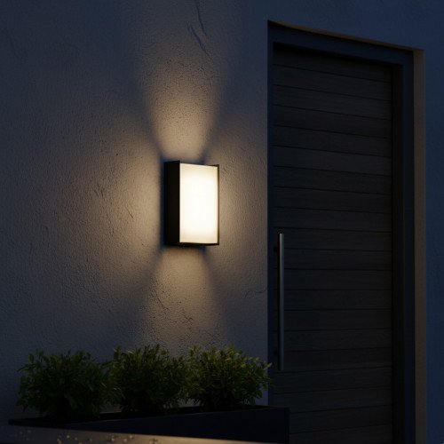 Lampe extérieure Lincoln applique noire aluminium moderne