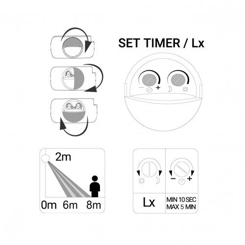 Lampe extérieure Ceva noire aluminium avec capteur