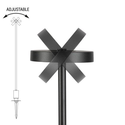 Lampe extérieure inclinable Tyra lampe de jardin noire aluminium moderne