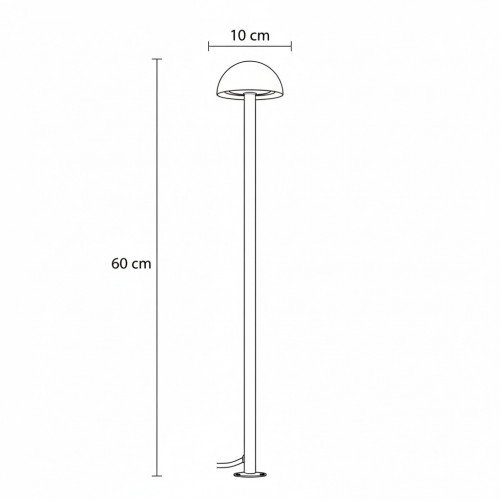 Lampe de jardin Lina noire 60cm aluminium IP65