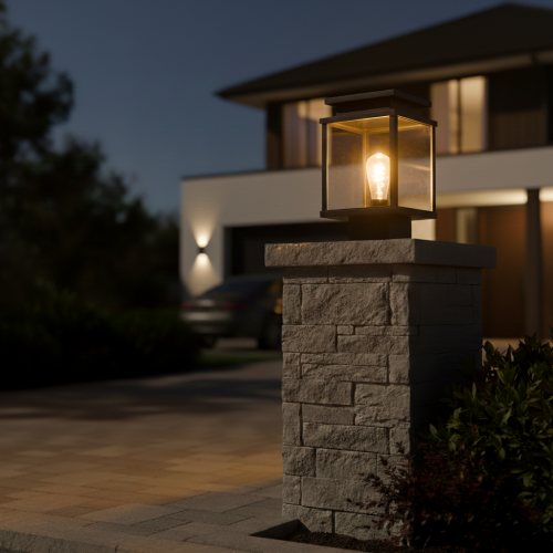 Lampe d’extérieur Leicester lampe de jardin aluminium noire 30 cm