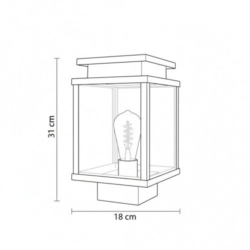 Lampe d’extérieur Leicester lampe de jardin aluminium noire 30 cm