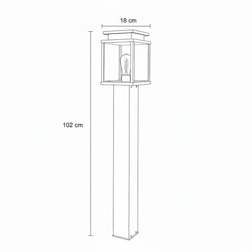 Luminaire d'extérieur Leicester borne lumineuse noire aluminium 100cm