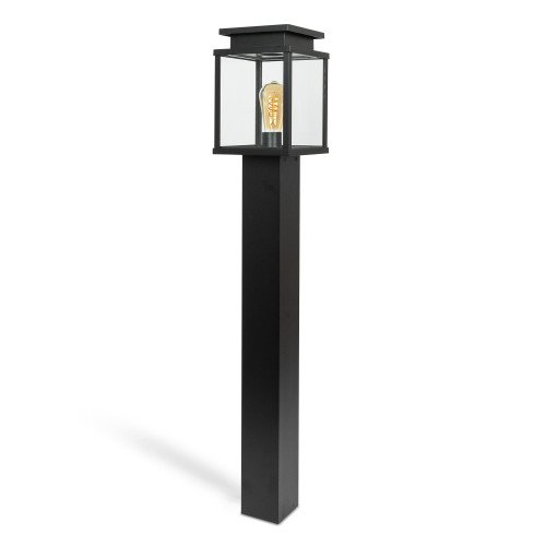 Luminaire d'extérieur Leicester borne lumineuse noire aluminium 100cm