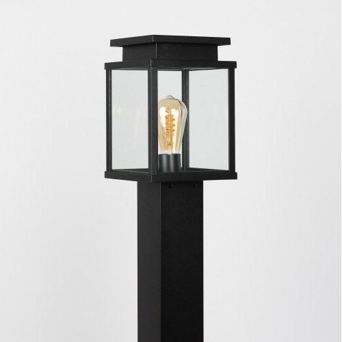 Luminaire d'extérieur Leicester borne lumineuse noire aluminium 100cm