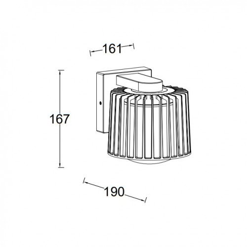 Lampe d'extérieur Shyne lampe murale aluminium noir moderne