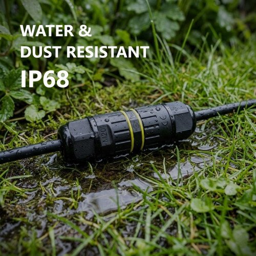 Connecteur de câble étanche et sûr IP86 noir