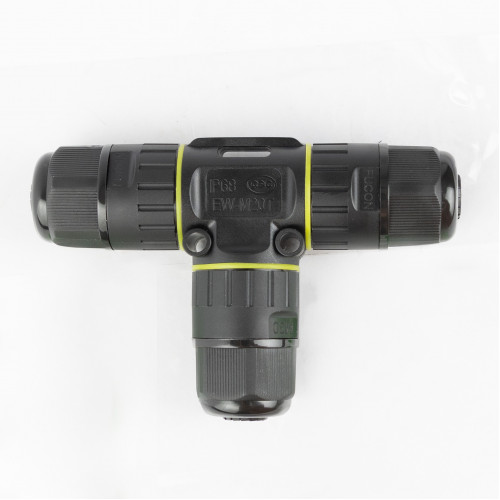 Connecteur de câble en T étanche et sûr IP86 noir