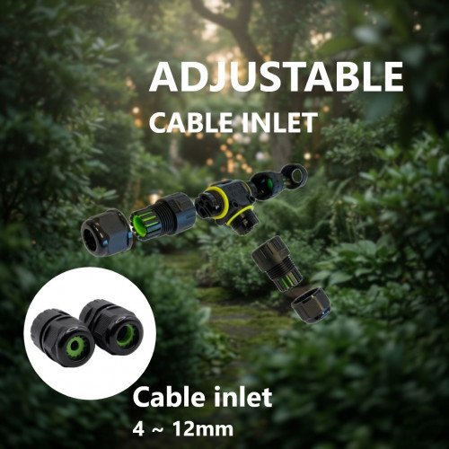Connecteur de câble en T étanche et sûr IP86 noir