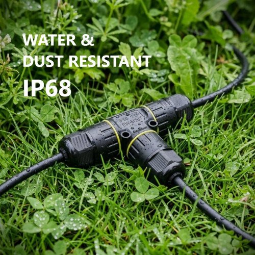 Connecteur de câble en T étanche et sûr IP86 noir