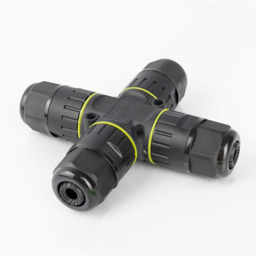 Connecteur de câble en X étanche et sûr IP86 noir