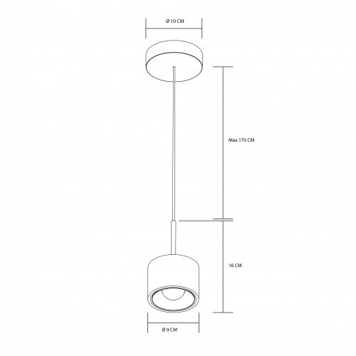 Lampe intérieure, lampe design, moderne, cylindrique, rond, épuré, subtil, lentille en verre, downlight, intemporel