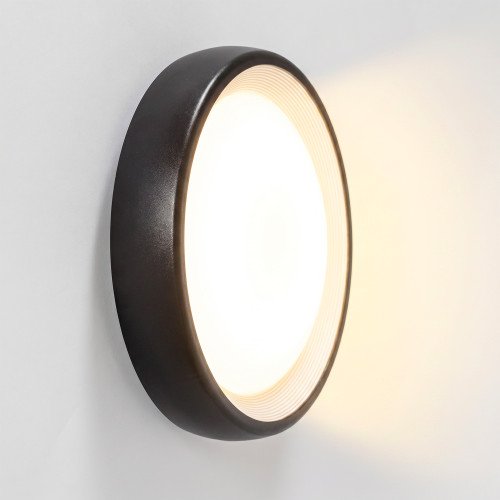 Applique extérieure Flint noire moderne en aluminium