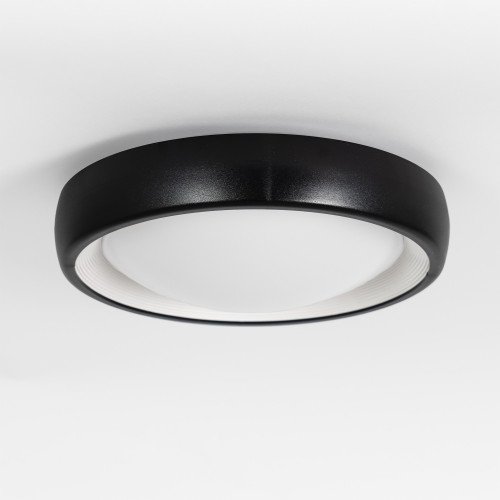 Applique extérieure Flint noire moderne en aluminium
