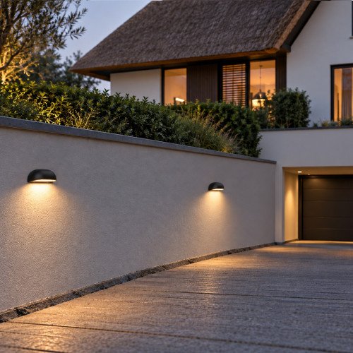Luminaire d'extérieur Nathan applique murale noire IP65 moderne