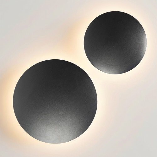Lampe d'extérieur Eclips applique murale Moyen noire aluminium moderne