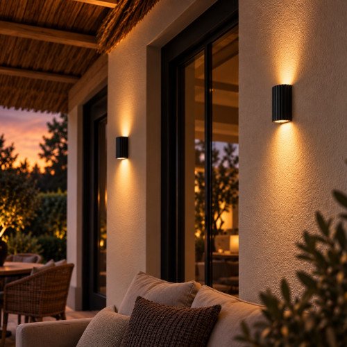 Lampe d'extérieur Oscar applique murale up et down noire GU10 moderne